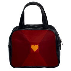 Heart Red Yellow Love Card Design Classic Handbags (2 Sides) by Nexatart