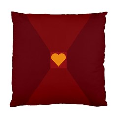 Heart Red Yellow Love Card Design Standard Cushion Case (one Side) by Nexatart