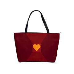 Heart Red Yellow Love Card Design Shoulder Handbags by Nexatart