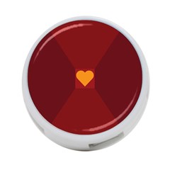 Heart Red Yellow Love Card Design 4-port Usb Hub (one Side) by Nexatart