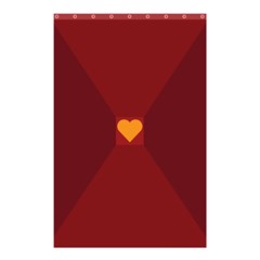 Heart Red Yellow Love Card Design Shower Curtain 48  X 72  (small)  by Nexatart