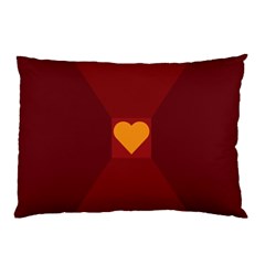 Heart Red Yellow Love Card Design Pillow Case (two Sides) by Nexatart