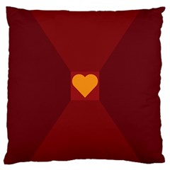 Heart Red Yellow Love Card Design Large Cushion Case (one Side) by Nexatart