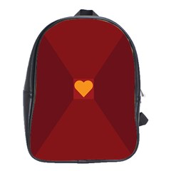 Heart Red Yellow Love Card Design School Bags (xl)  by Nexatart