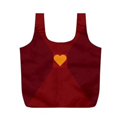 Heart Red Yellow Love Card Design Full Print Recycle Bags (m)  by Nexatart