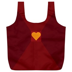 Heart Red Yellow Love Card Design Full Print Recycle Bags (l)  by Nexatart