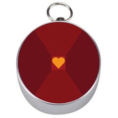 Heart Red Yellow Love Card Design Silver Compasses by Nexatart