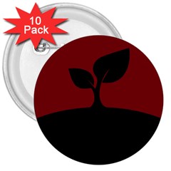 Plant Last Plant Red Nature Last 3  Buttons (10 Pack)  by Nexatart