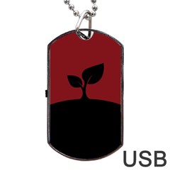 Plant Last Plant Red Nature Last Dog Tag Usb Flash (one Side) by Nexatart