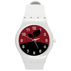 Plant Last Plant Red Nature Last Round Plastic Sport Watch (m) by Nexatart