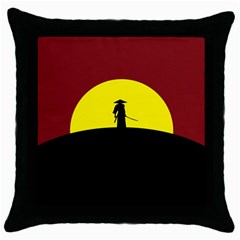 Samurai Warrior Japanese Sword Throw Pillow Case (black) by Nexatart