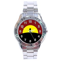 Samurai Warrior Japanese Sword Stainless Steel Analogue Watch by Nexatart