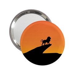 Lion Sunset Wildlife Animals King 2 25  Handbag Mirrors by Nexatart