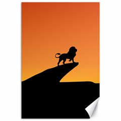 Lion Sunset Wildlife Animals King Canvas 24  X 36 