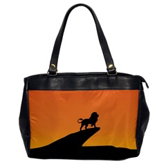 Lion Sunset Wildlife Animals King Office Handbags by Nexatart