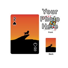 Lion Sunset Wildlife Animals King Playing Cards 54 (mini)  by Nexatart