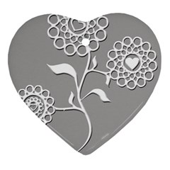 Flower Heart Plant Symbol Love Ornament (heart) by Nexatart