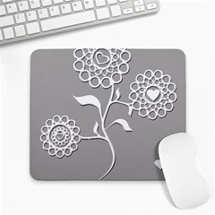 Flower Heart Plant Symbol Love Large Mousepads by Nexatart