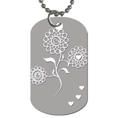 Flower Heart Plant Symbol Love Dog Tag (one Side) by Nexatart