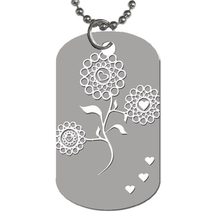 Flower Heart Plant Symbol Love Dog Tag (One Side)