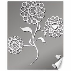 Flower Heart Plant Symbol Love Canvas 16  X 20   by Nexatart