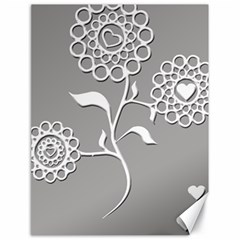 Flower Heart Plant Symbol Love Canvas 18  X 24   by Nexatart