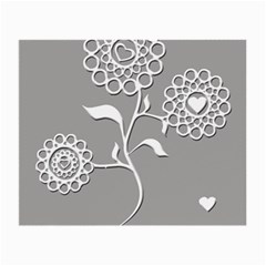 Flower Heart Plant Symbol Love Small Glasses Cloth (2-side) by Nexatart