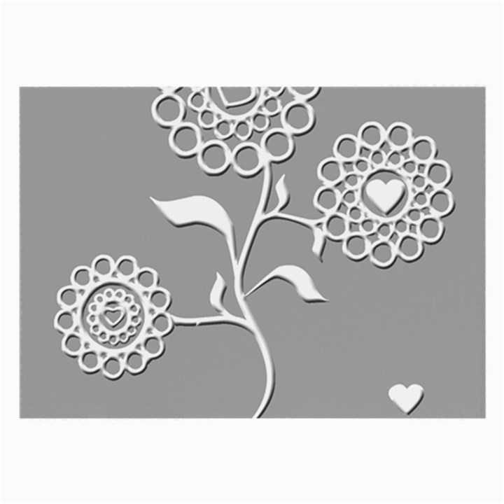 Flower Heart Plant Symbol Love Large Glasses Cloth (2-Side)