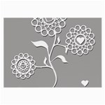 Flower Heart Plant Symbol Love Large Glasses Cloth (2-Side) Back