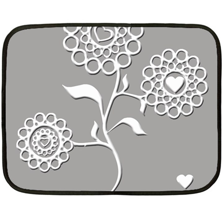 Flower Heart Plant Symbol Love Fleece Blanket (Mini)