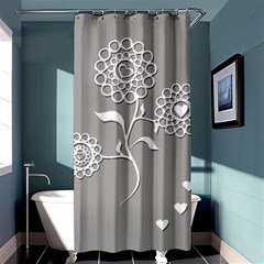 Flower Heart Plant Symbol Love Shower Curtain 36  X 72  (stall)  by Nexatart