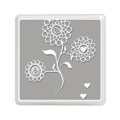 Flower Heart Plant Symbol Love Memory Card Reader (square)  by Nexatart