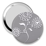 Flower Heart Plant Symbol Love 3  Handbag Mirrors Front