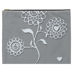 Flower Heart Plant Symbol Love Cosmetic Bag (xxxl)  by Nexatart