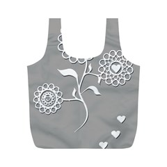 Flower Heart Plant Symbol Love Full Print Recycle Bags (m)  by Nexatart