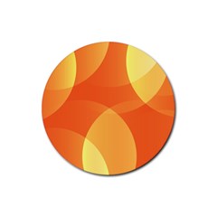 Abstract Orange Yellow Red Color Rubber Coaster (round)  by Nexatart