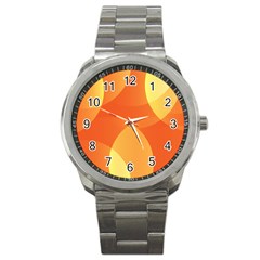 Abstract Orange Yellow Red Color Sport Metal Watch by Nexatart