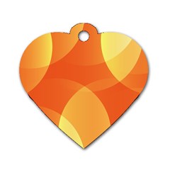 Abstract Orange Yellow Red Color Dog Tag Heart (two Sides) by Nexatart