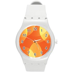 Abstract Orange Yellow Red Color Round Plastic Sport Watch (m) by Nexatart