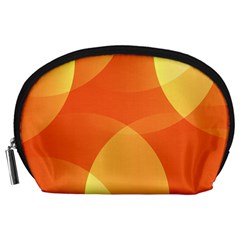 Abstract Orange Yellow Red Color Accessory Pouches (large)  by Nexatart