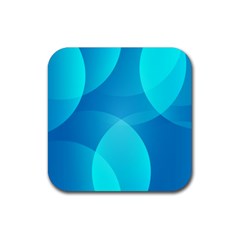 Abstract Blue Wallpaper Wave Rubber Coaster (square)  by Nexatart