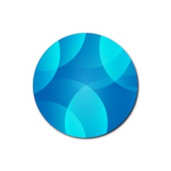 Abstract Blue Wallpaper Wave Rubber Round Coaster (4 Pack)  by Nexatart