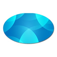 Abstract Blue Wallpaper Wave Oval Magnet by Nexatart