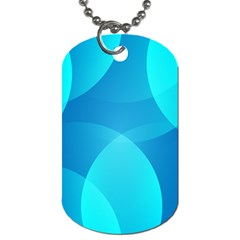 Abstract Blue Wallpaper Wave Dog Tag (one Side)