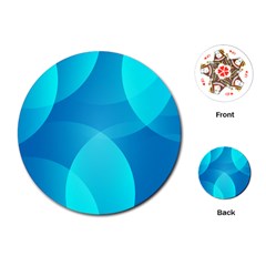 Abstract Blue Wallpaper Wave Playing Cards (round)  by Nexatart