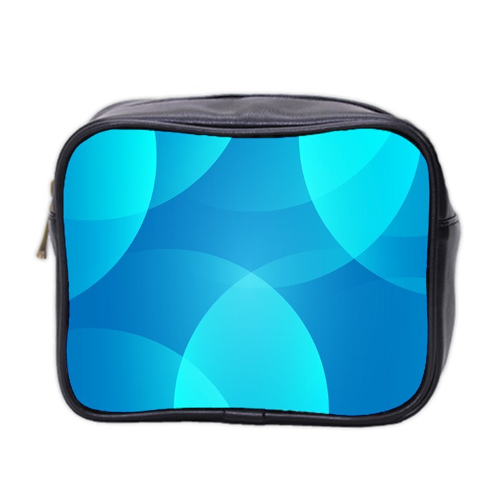 Abstract Blue Wallpaper Wave Mini Toiletries Bag 2-Side