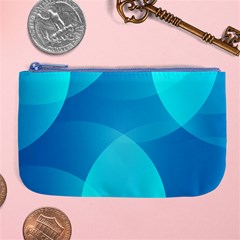 Abstract Blue Wallpaper Wave Large Coin Purse