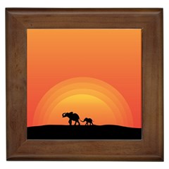 Elephant Baby Elephant Wildlife Framed Tiles