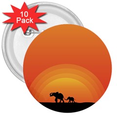 Elephant Baby Elephant Wildlife 3  Buttons (10 pack) 