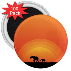 Elephant Baby Elephant Wildlife 3  Magnets (100 pack)